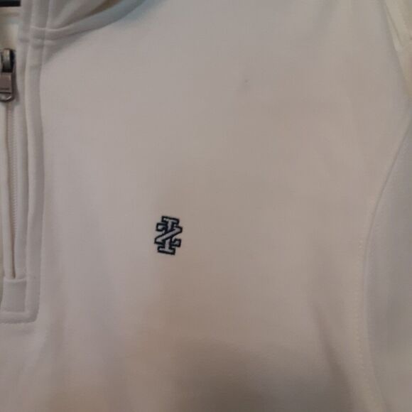 IZOD Golf Long Sleeve Pullover Shirt Sweatshirt Size L 1/4 Zip White - Picture 2 of 10